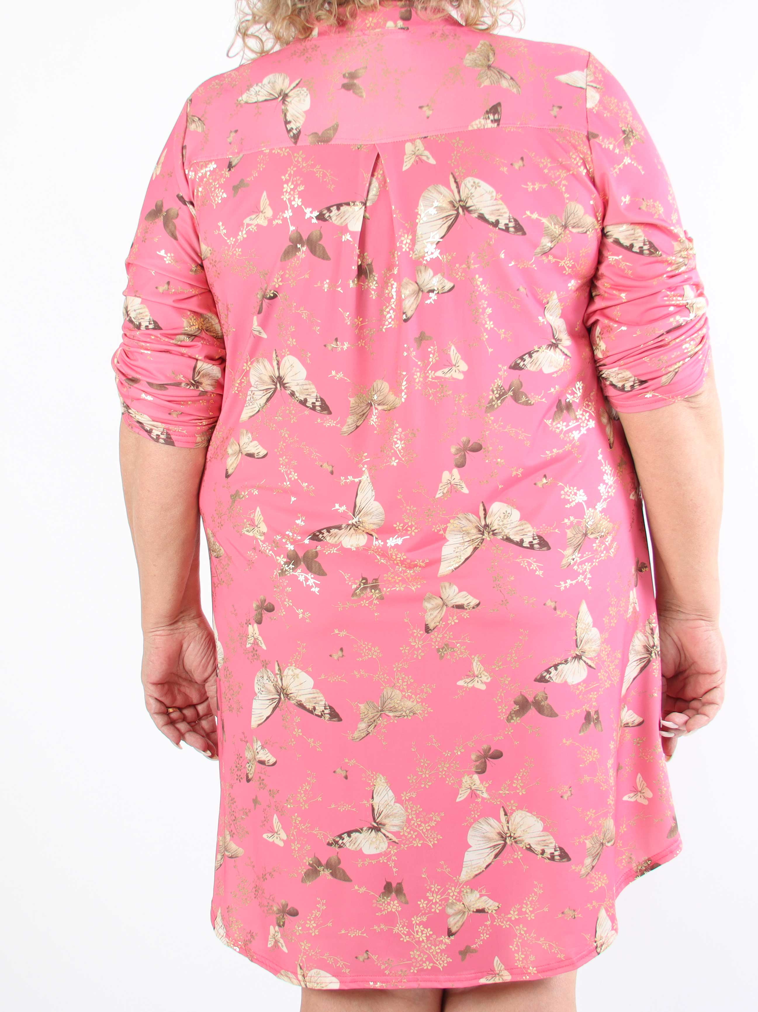 Ebba Butterfly - Elastisk plus size kjole med sommerfugle